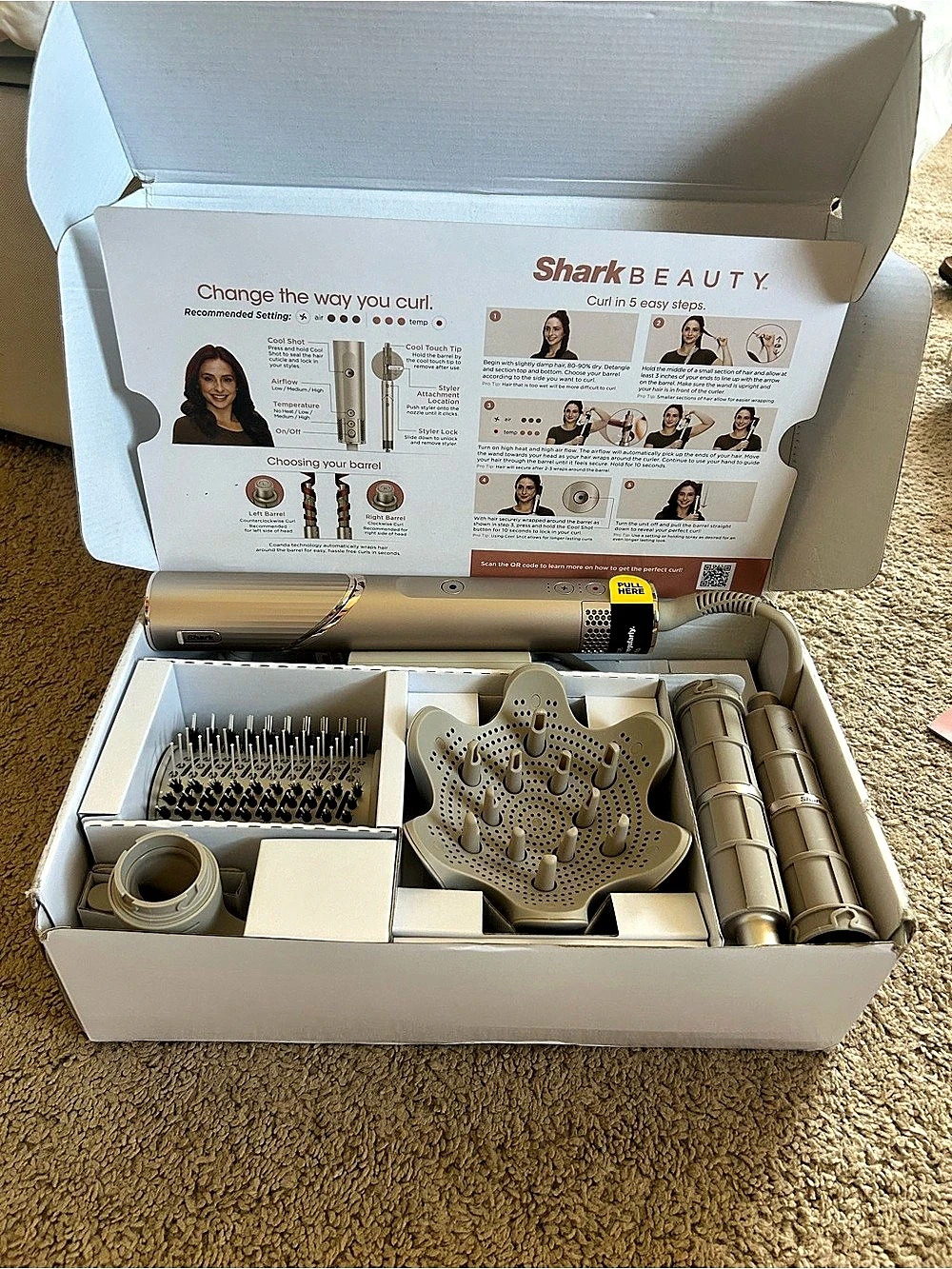Shark FlexStyle, Air Multi-Styler & Drying System, Diffuser, Stone, HD435